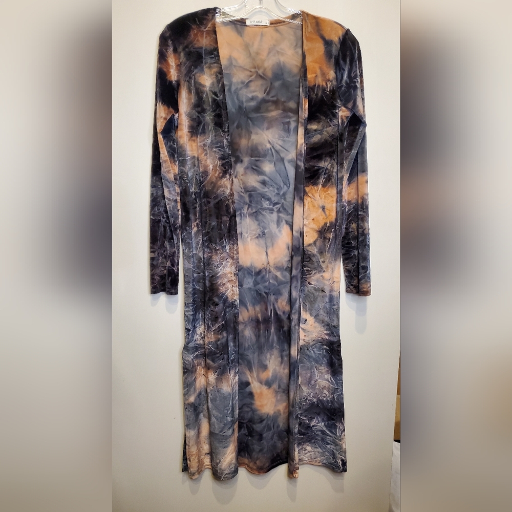 56. Antistar Tie-Dye Long Open Cardigan